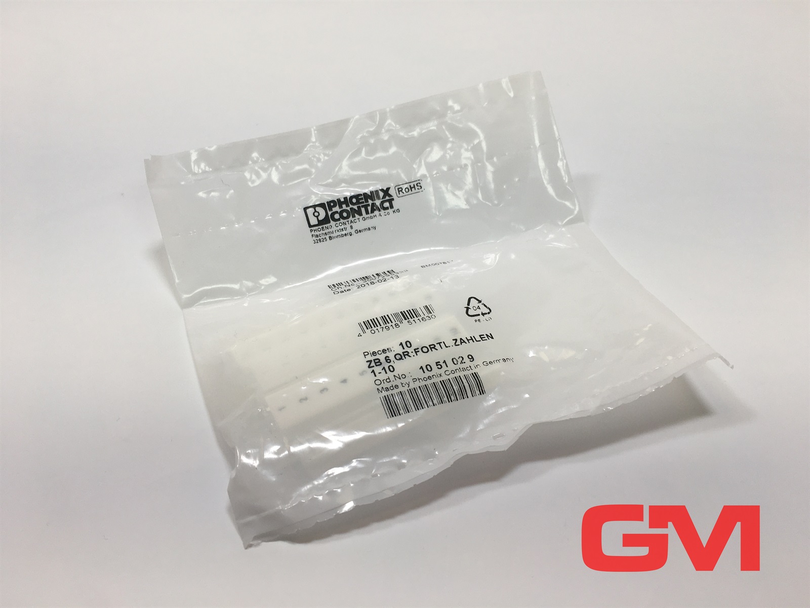 Phoenix Contact 1051029 Marker Strip - ZB 6,QR:FORTL.ZAHLEN — General Accessories