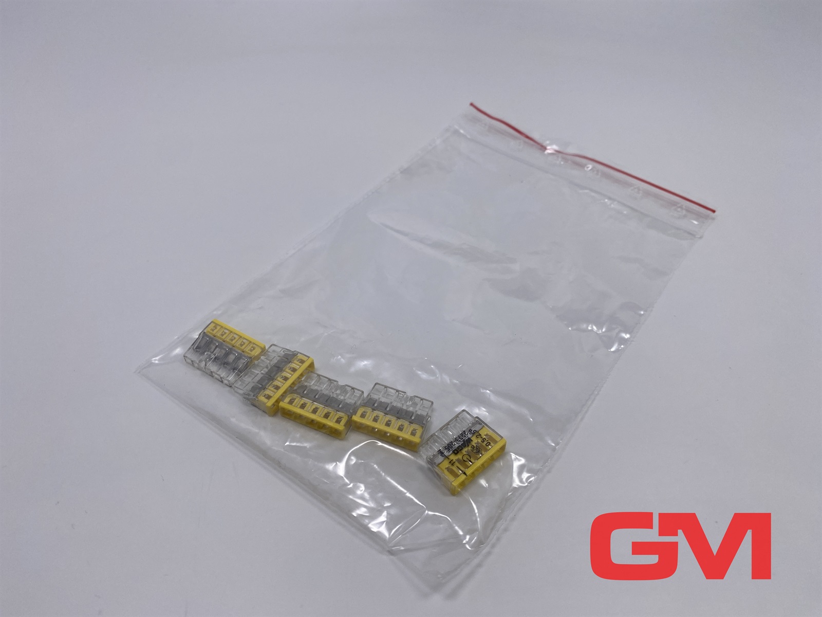 Wago 2273-205 COMPACT PUSH WIRE® connector for junction boxes; 5-conductor; transparent housing; yellow face — Złącza i wtyczki
