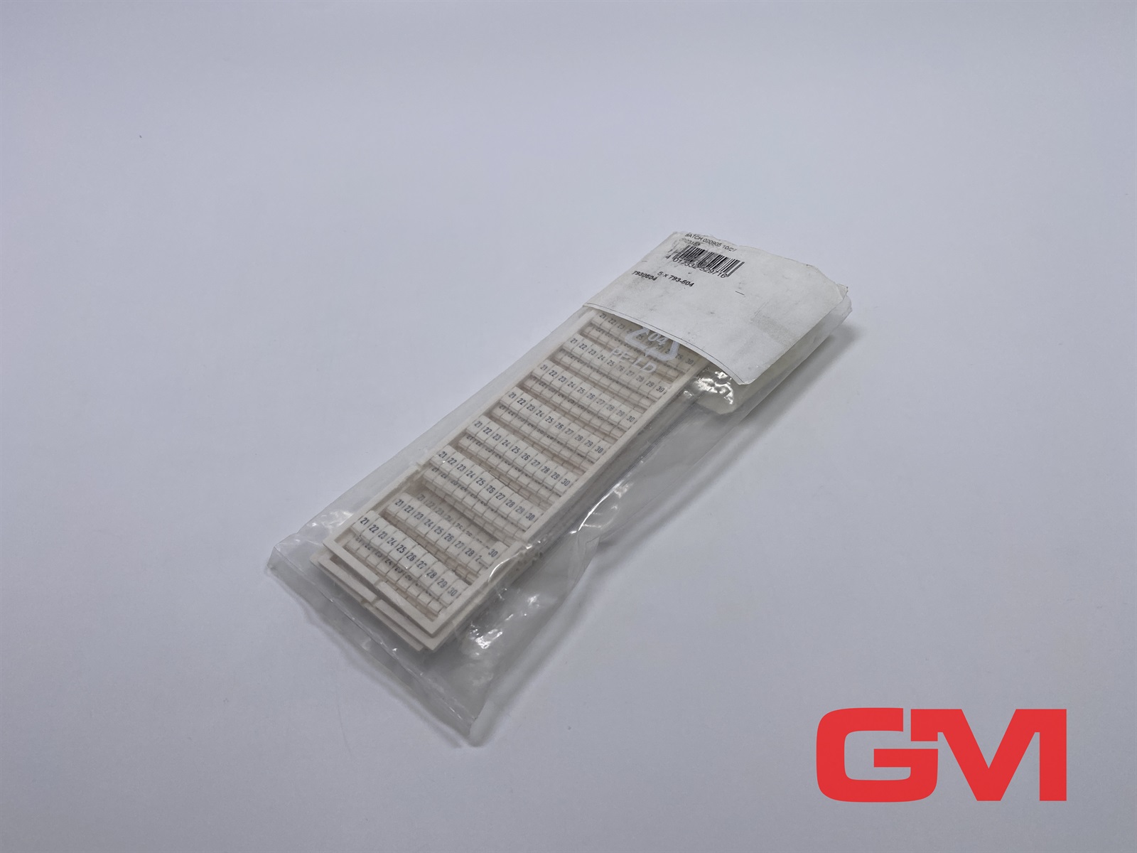 Wago 793-504 WMB marking card; as card; MARKED; 21 ... 30 (10x); not stretchable; Horizontal marking; snap-on type; white — Terminal Blocks