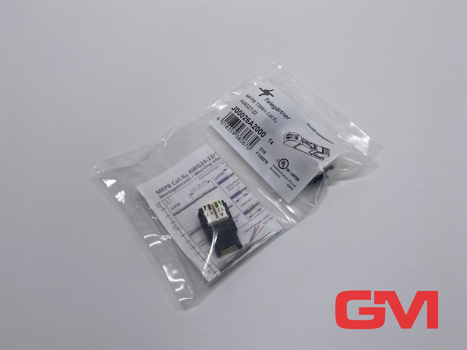 Telegärtner RJ45 Connector MFP8 T568 A Cat.6A Connector 