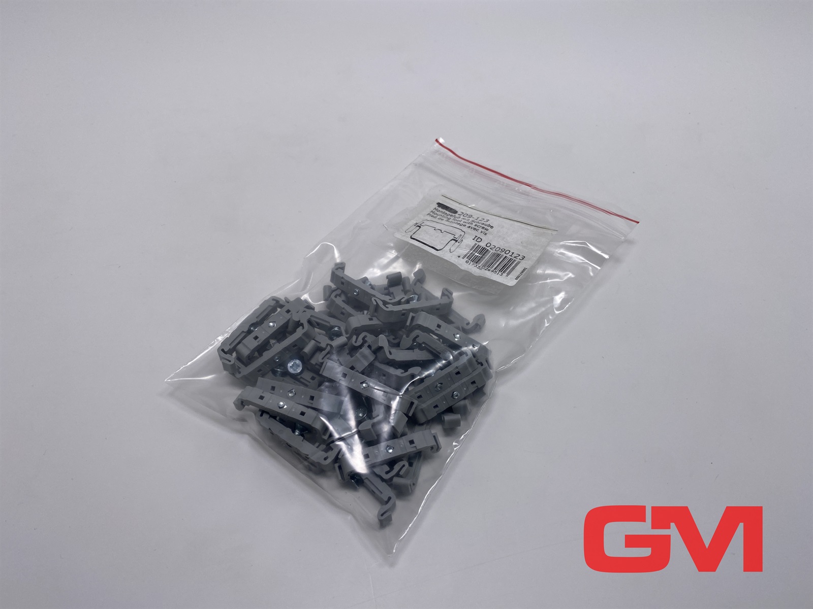 Wago 209-123 Mounting foot with screw; can be screwed on terminal blocks with fixing flange; 6.4 mm wide; gray — Terminal Blocks