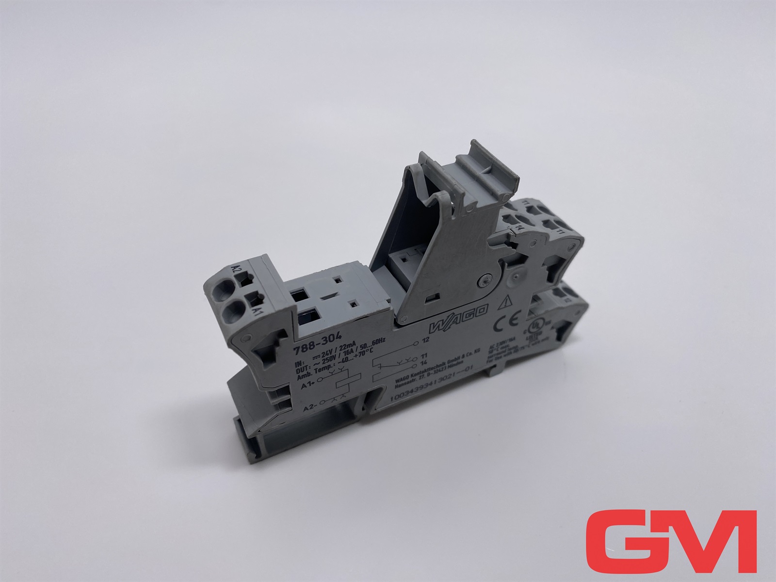 Wago 788-304 Relay module; Nominal input voltage: 24 VDC; 1 changeover contact; Limiting continuous current: 16 A; Red status indicator; Module width: 15 mm; 2,50 mm²; gray — Contactores y relés