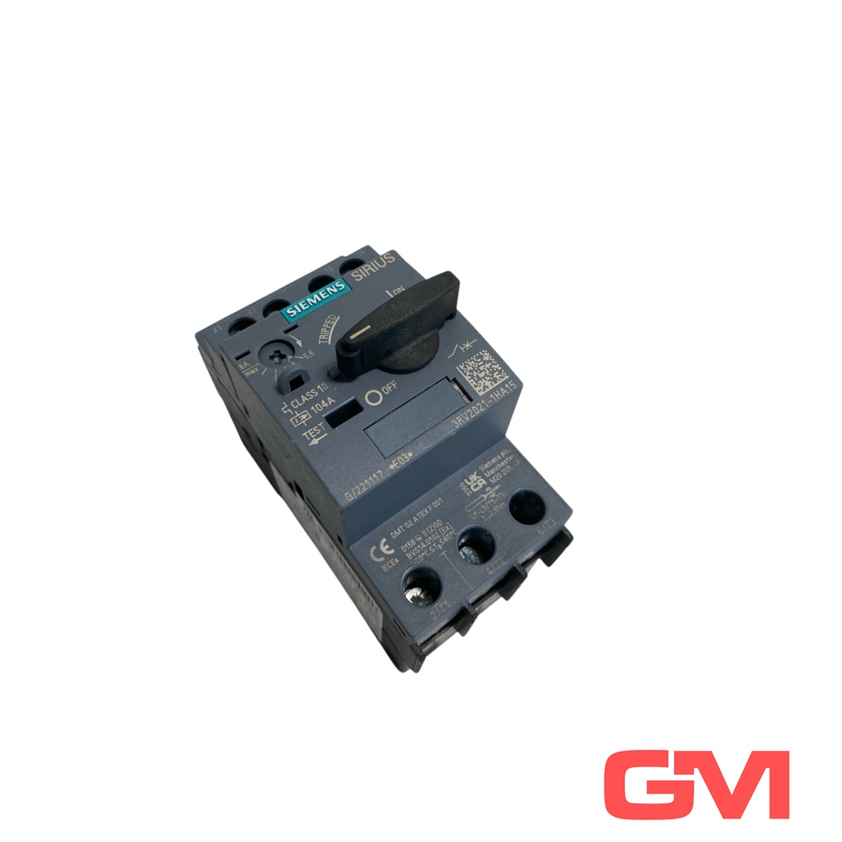 Siemens 3RV2021-1HA15 S0 Circuit Breaker 5.5-8A with Auxiliary Contacts 1NO/1NC — Switchgear & Power Supply