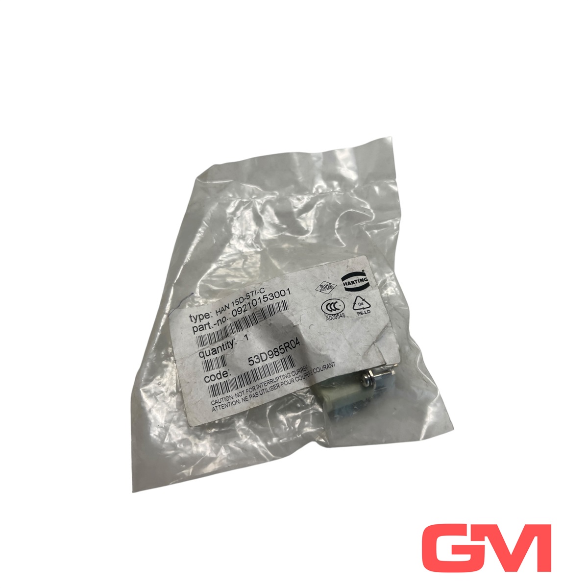 Harting 09210153001 Inserts, Crimp termination, Male, Polycarbonate, RAL 7032, Rated current: 10 A, Size: 10 A, Contacts: 15 — Connectors & Plugs