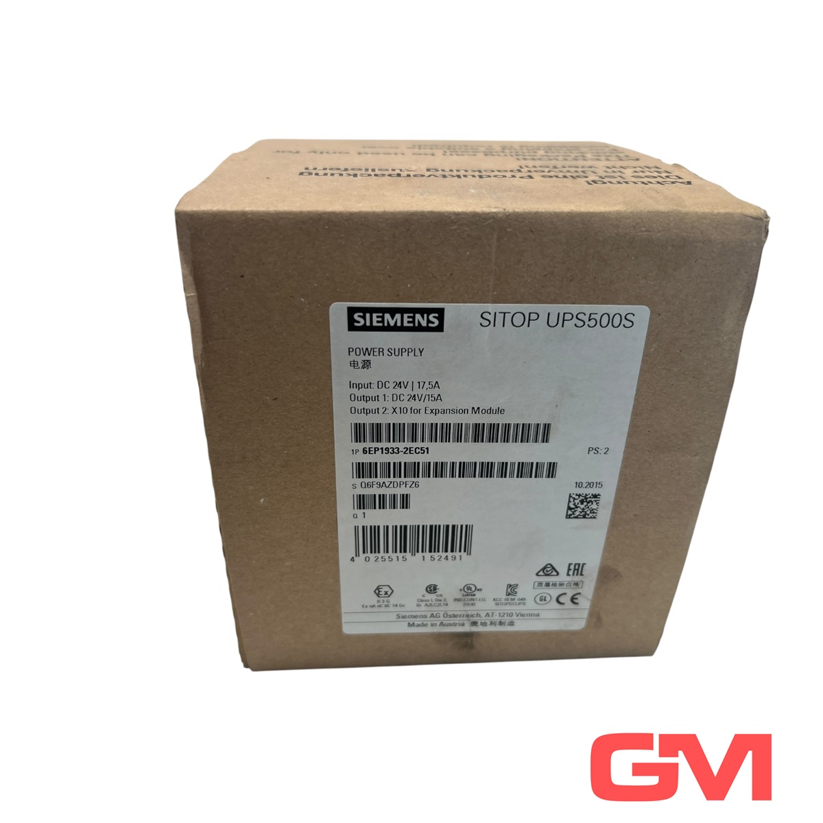 Siemens 6EP1933-2EC51 SITOP UPS500S Basic Unit with 5 kWs Input — Power Supplies & Controllers