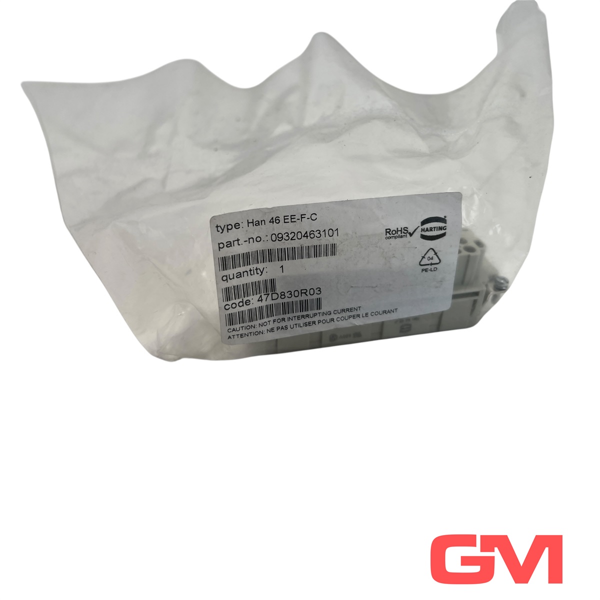 Harting 09320463101 Female Crimp Termination Inserts, Polycarbonate (PC), Pebble Grey — Connettori e spine