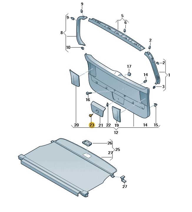Original VW Golf 7 Variant Drehknopf für Halter Warndreieck 8V3867467 82V