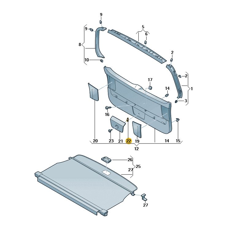 Original VW Golf 7 Variant Drehriegel für Halter Warndreieck 8V3867468 82V