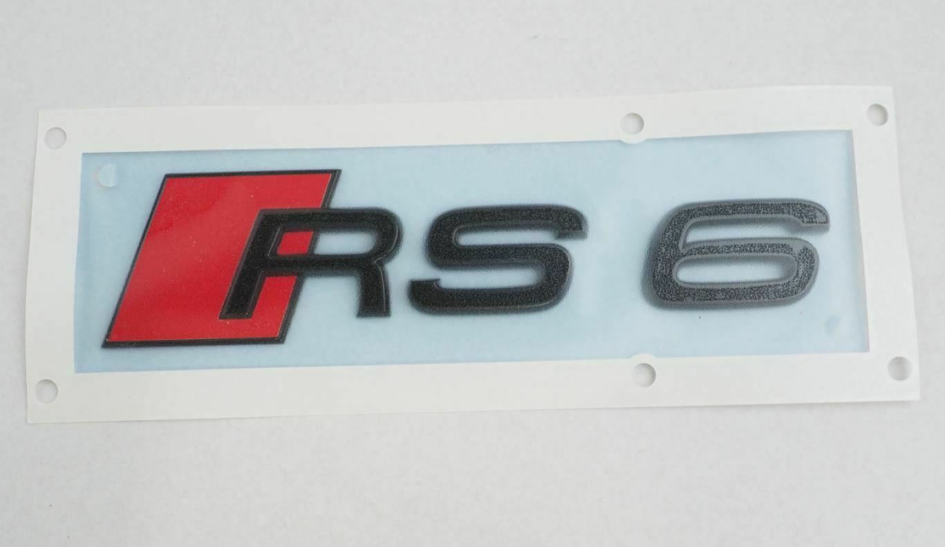 Original Audi RS6 Schriftzug Heck Emblem Logo Heckklappe Black Edition 4K0853740 T94