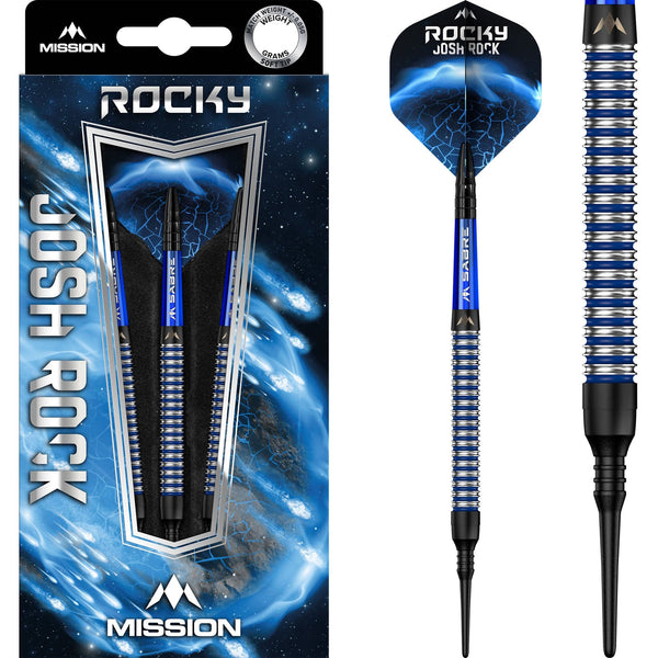 Mission Darts - Josh Rock "Rocky" Black/Blue - Softdart 18g