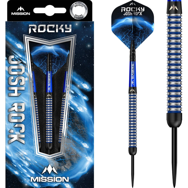 Mission Darts - Josh Rock "Rocky" Black/Blue Steeldart