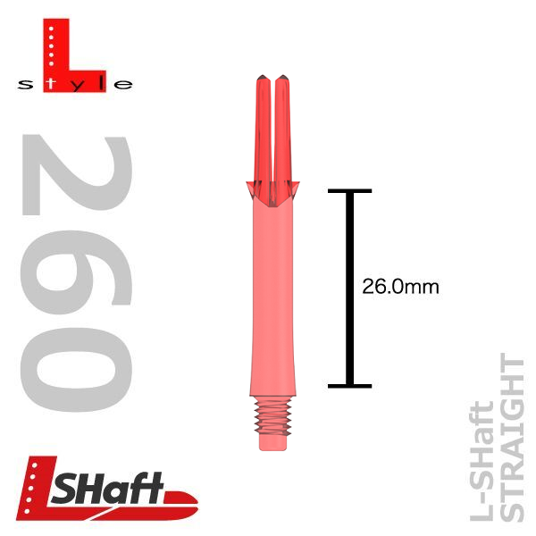 L-Style Shaft - Lock Straight 260 - Clear Red - Midi 39mm