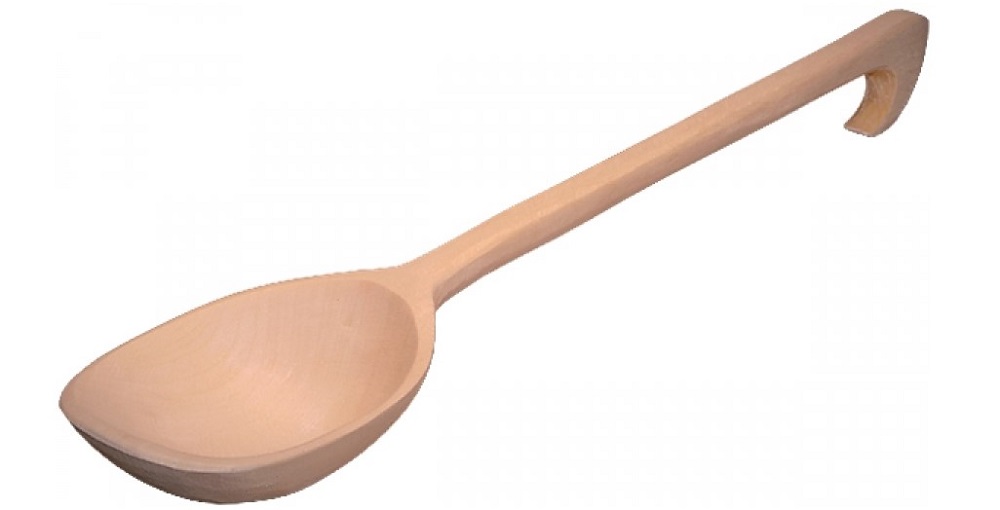 Kelle mit Haken, XXL Schöpfkelle, Holzkelle, Suppenkelle, Saunakelle, Holz