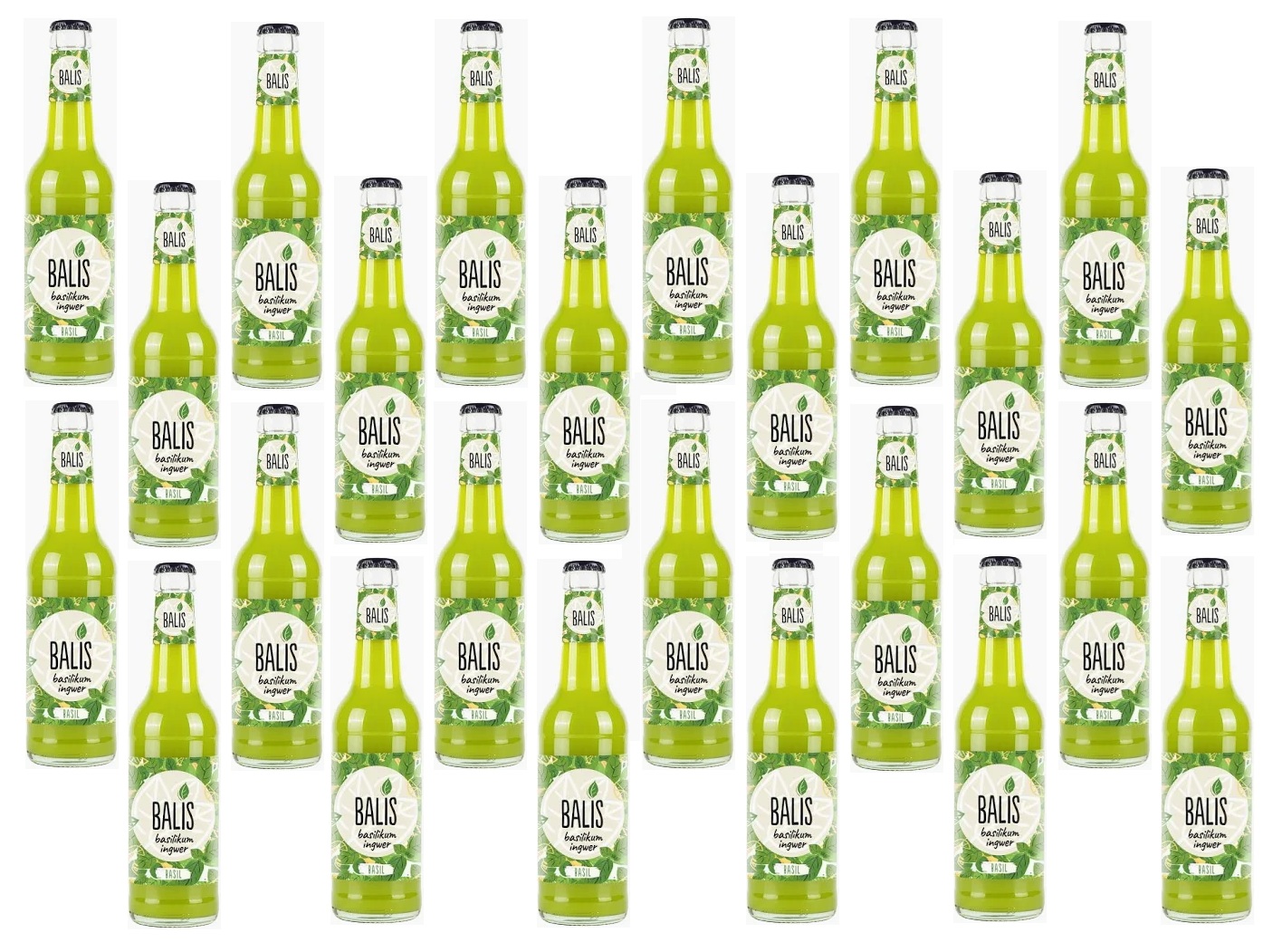 Balis Basil Basilikumlimonade - Basilikum Ingwer Drink 0,33l mit MHD incl. Pfand