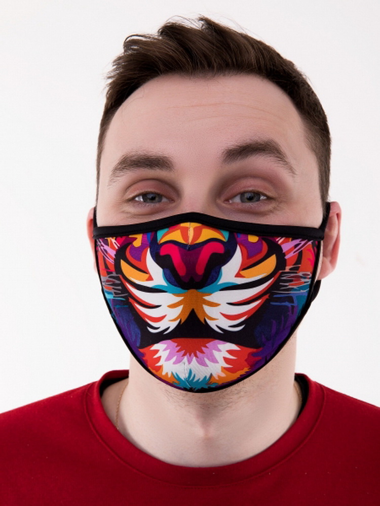 Maske Gesichtsmaske Tiger Gesicht  Mundbedeckung Behelfsmaske Design Löwe