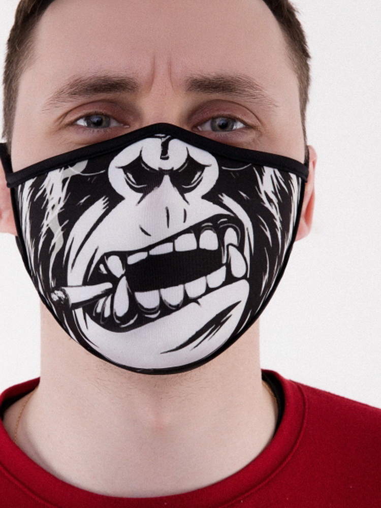 Maske Gesichtsmaske Gorilla Gesicht  Mundbedeckung Behelfsmaske Affe Design