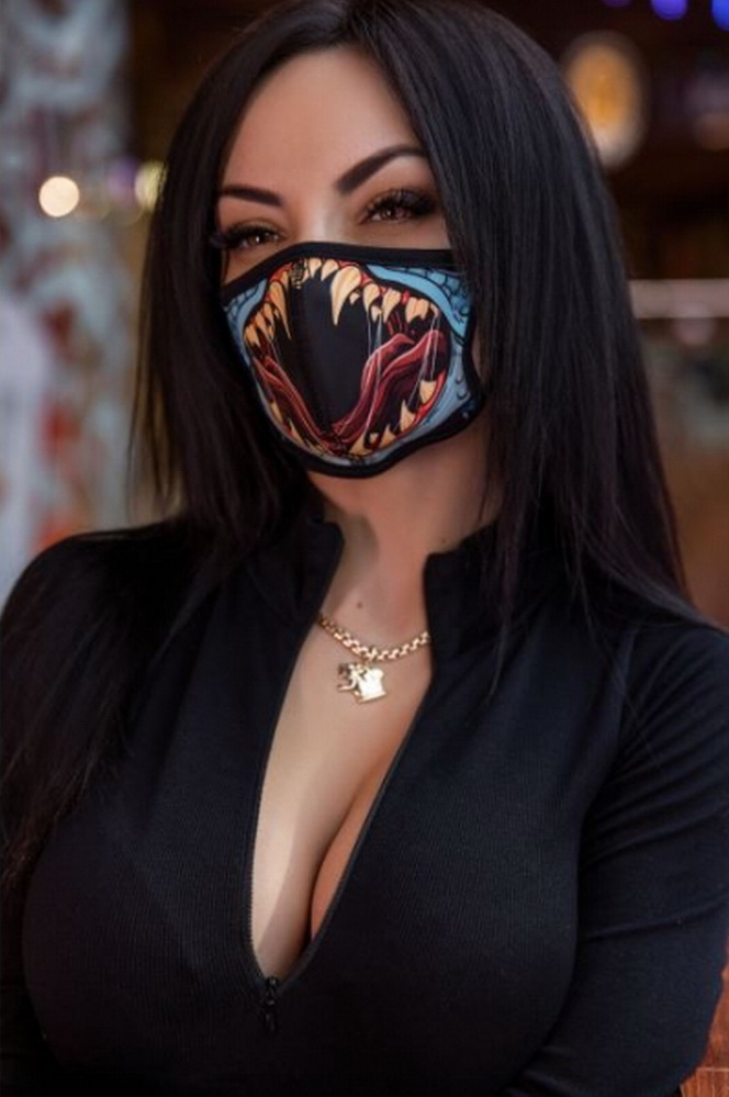 Maske Behelfs Mundschutz Schlange Mundbedeckung Mund Behelfsmaske Gebiss Design