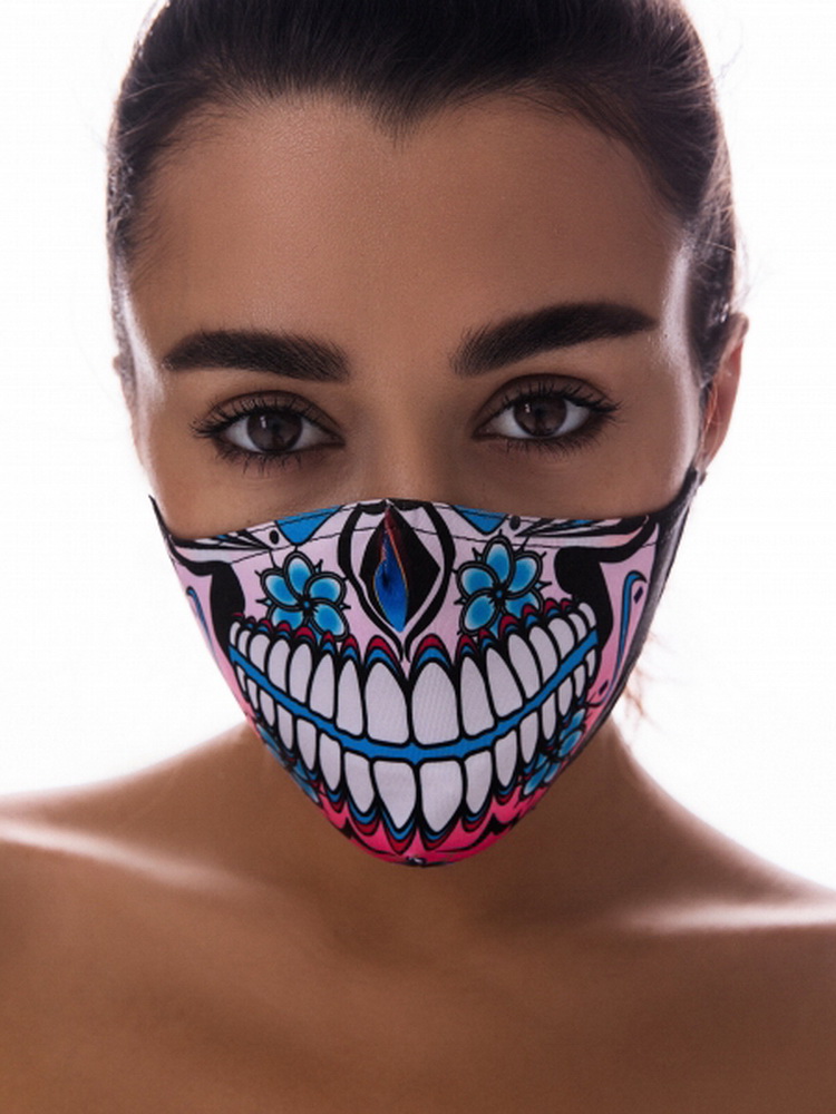 Maske TOTENKOPF MEXICO SKELETT Gesicht Mexikanisch KOPF HALLOWEEN  Frau