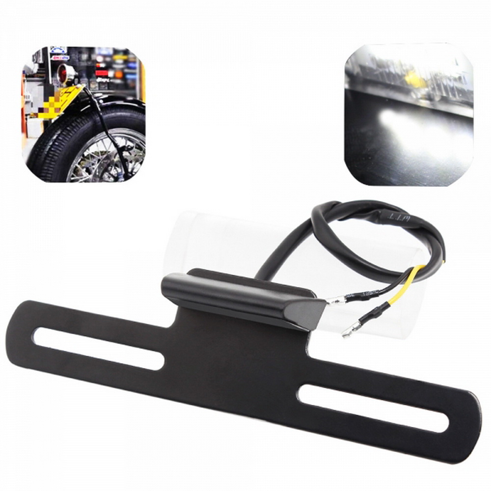 Motorrad LED Kennzeichenleuchte Nummerbeleuchtung Halterung mit Licht universal