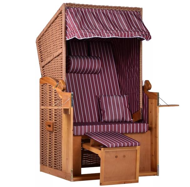 Strandkorb Modell Ava Single B-Ware Beige / Burgund 9500465