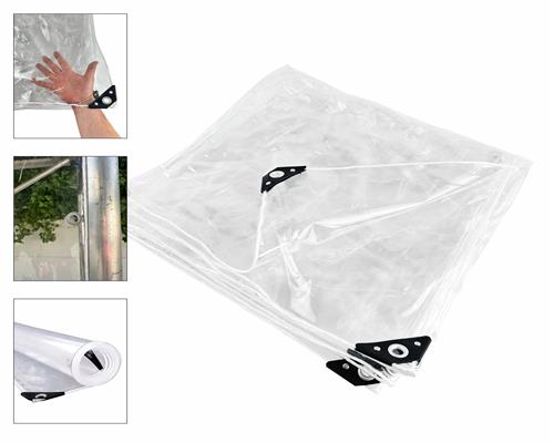Abdeckplane transparent PVC mit Ösen Plane Wasserdicht Reißfest LKW Plane Klar - Bild 9 von 16