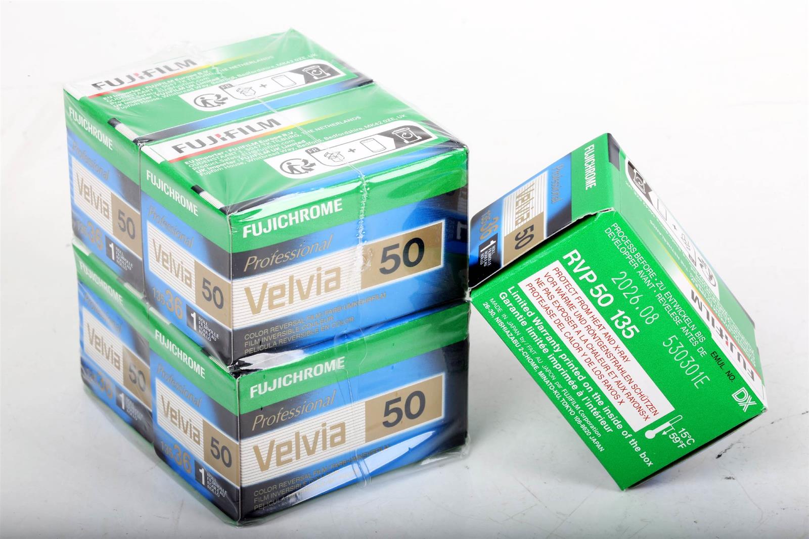 Fujichrome Velvia 50 Professional 5x 135 36 MHD 2026.08 OVP heidi-foto
