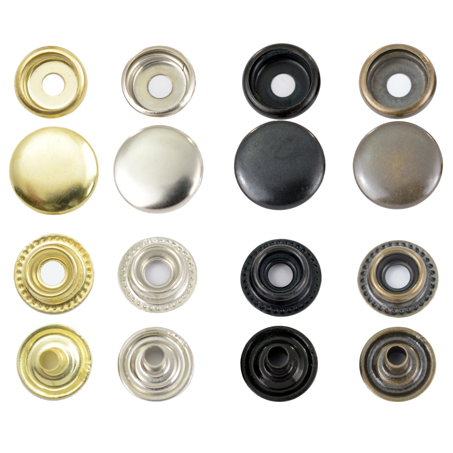 Push buttons ALFA / 15mm, Steel, S-Spring, for Fabric, Clothing,Leather ...