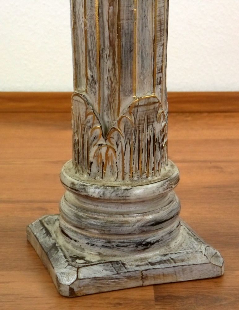 Bali Deko Säulen, mit Schnitzerei, Blumensäule, Beistelltisch