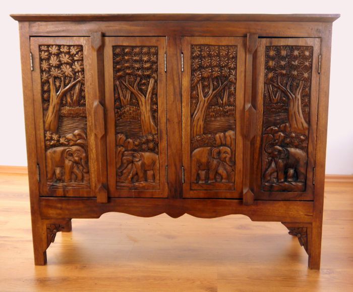 Asia Sideboard Massivholz, Anrichte, Handarbeit, Möbel