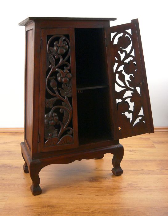 Asiatischer Holzschrank, Schnitzerei, Kommode,Nachtschrank (Handarbeit
