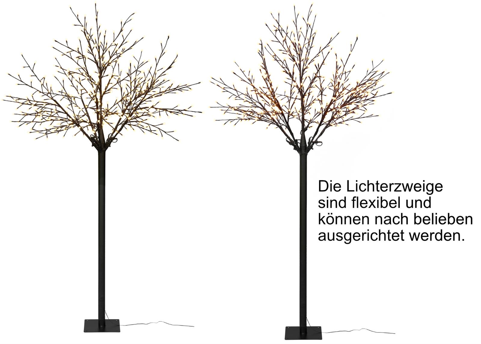 - LED 220 cm) beleuchtet Ästen, LED flexiblen warmweiß mit Lichterbaum, (500