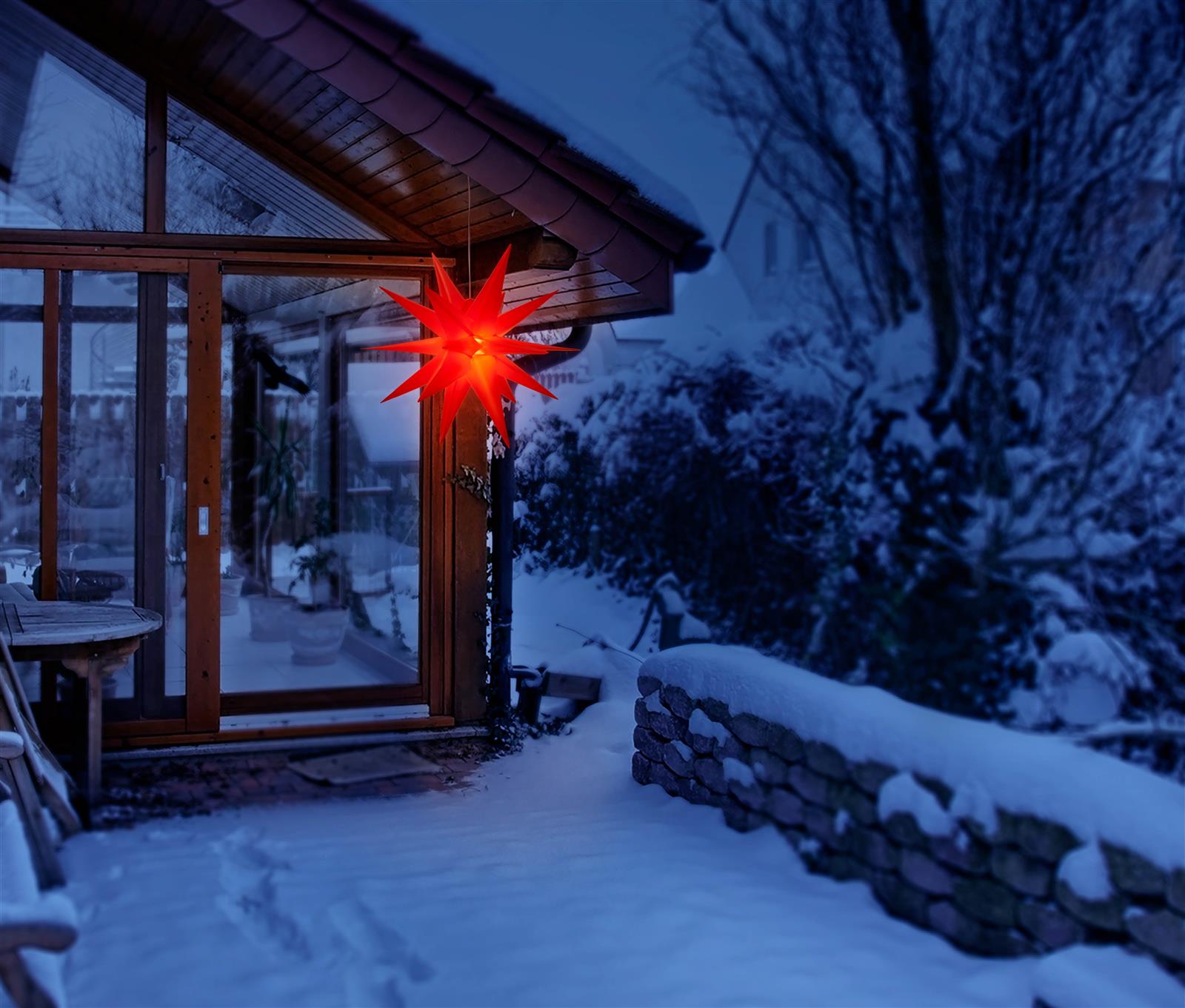 LED Weihnachtsstern Timer Innen Auen Weihnachts-Deko Stern Advent 3D Stern  | eBay.de