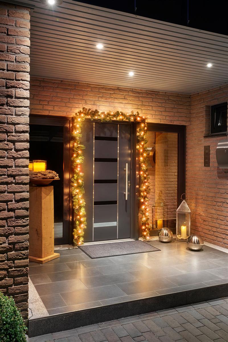 Tannengirlande 500 cm knstlich beleuchtet 80 LED Innen Auen Weihnachten  Timer | eBay.de