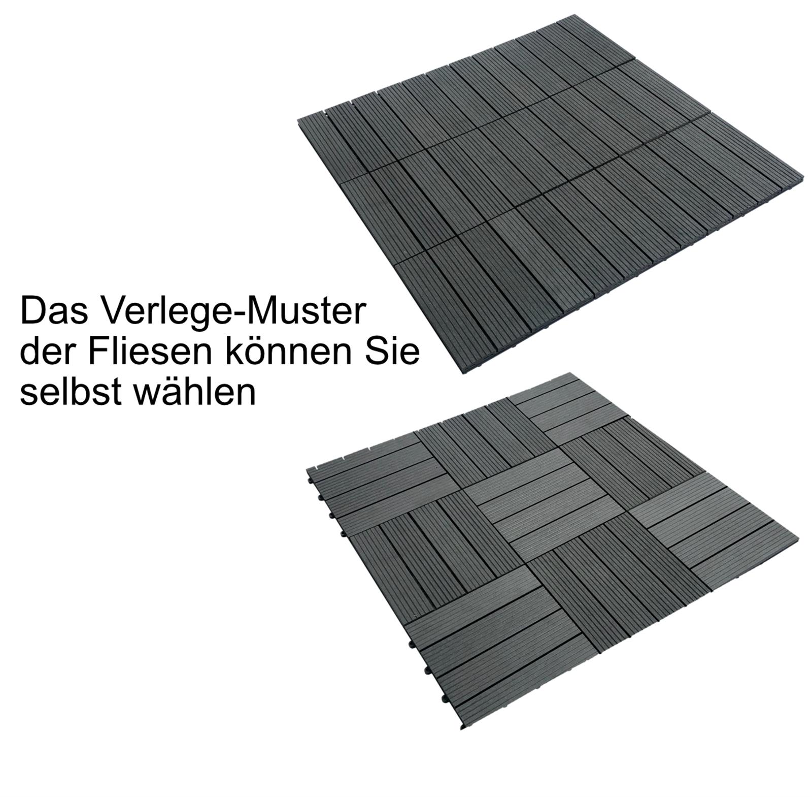 WPC Fliesen Terrassenfliesen Terrassendielen Holz-Optik Klick Balkon