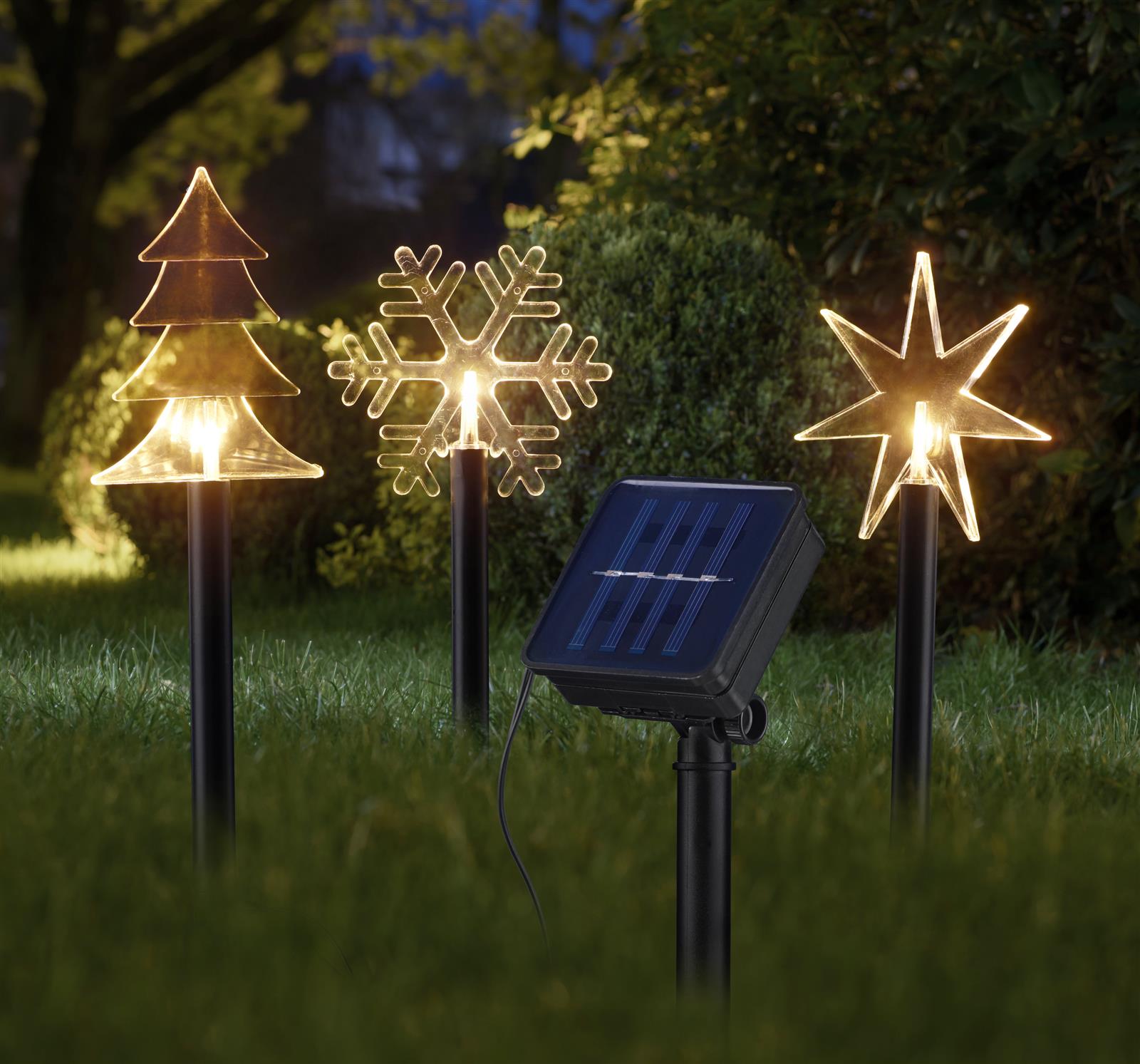 den für | Beleuchtung warm-weiße LED Garten Solar-Gartenstecker, Weihnachtsdeko