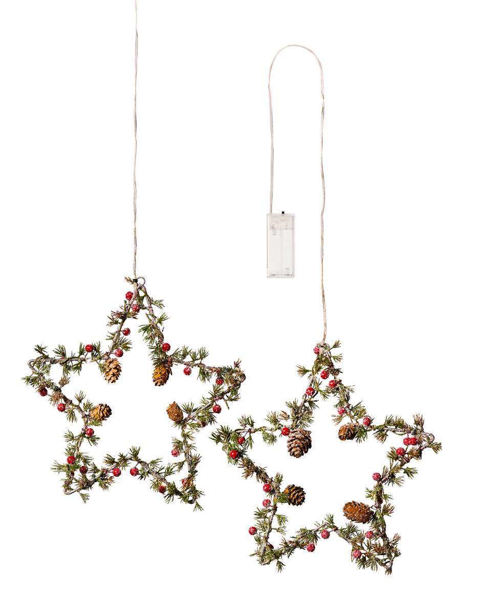 eBay Weihnachtsdeko Weihnachtsstern 2x | Stern Metall hängend beleuchtet Fenster LED