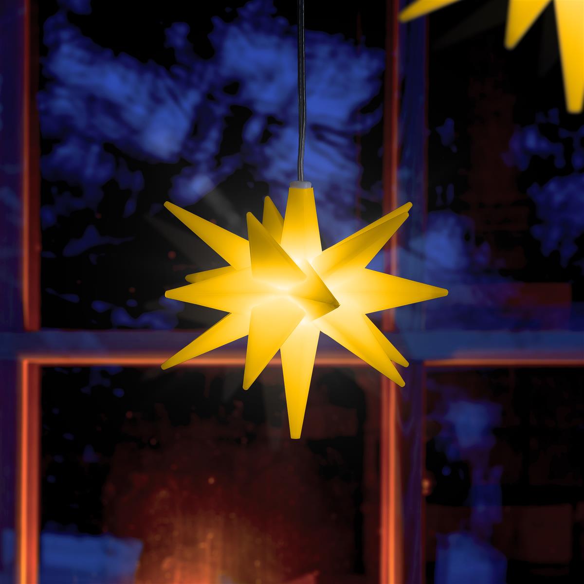 12 Cm LED-Stern Für Fensterdekoration – 3D Weihnachtsstern Mit 5m Kabel & Trafo, Weiß
