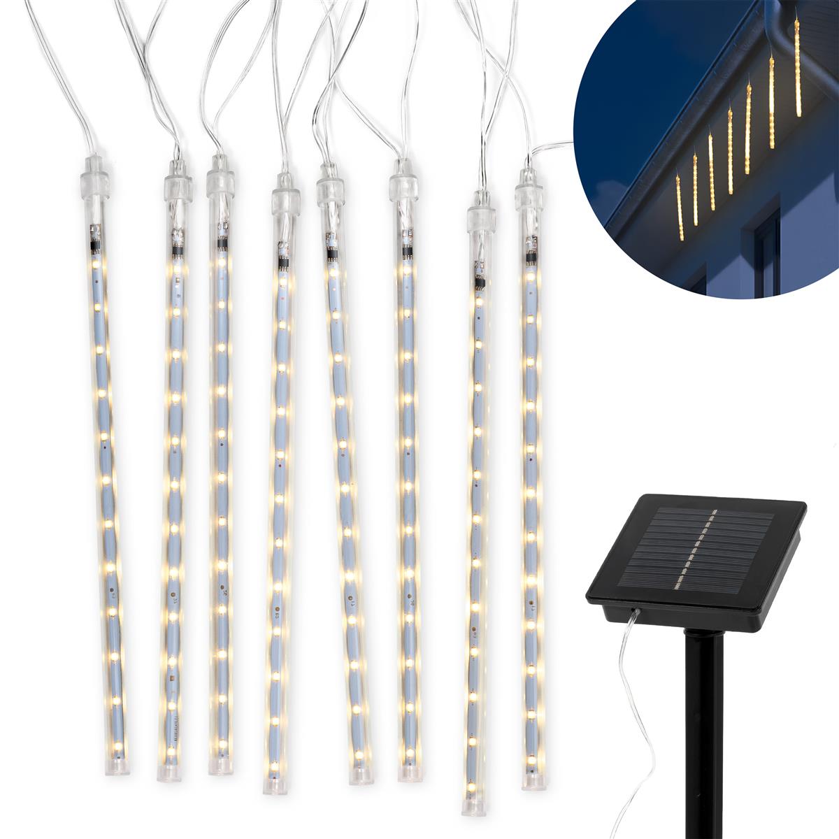 Guirlande Lumineuse Solaire LED Meteor – 192 LEDs, Blanc Chaud – Pour Extérieur Jardin
