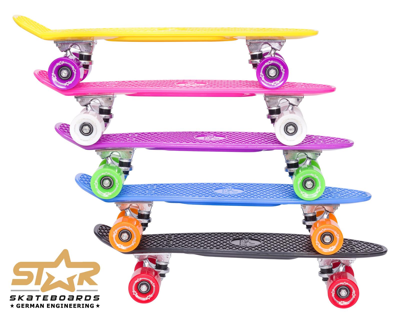 STAR-SKATEBOARDS Vintage Retro Cruiser Board Skateboard Kinder Erwachsene 60mm
