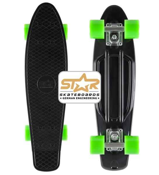2.Wahl - SK-60-RT-01-BKGN Star-Skateboards Diamond Cl. Cruiser Skateboard Schwarz