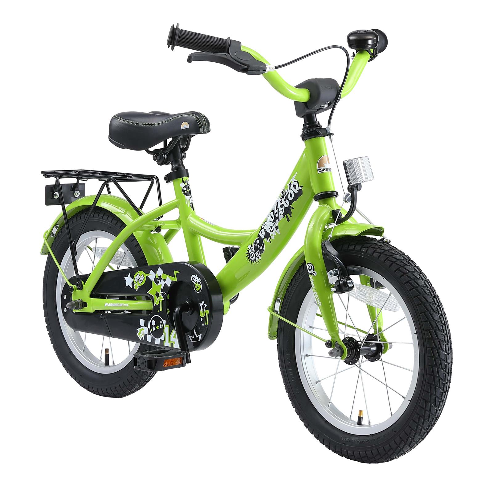 Kinderfahrrad Fahrrad für Kinder ab Jahr 3 Mit Rückbremse Blau Grün 14 Zoll 