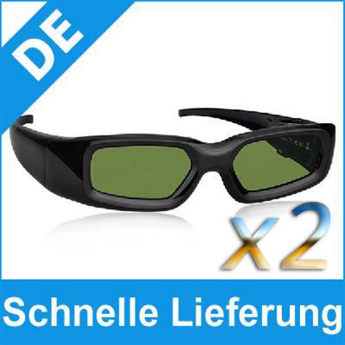 2x 3D Aktiv Shutter Brille fuer Philips 58PFL9955H 12 Toshiba 46WL768G