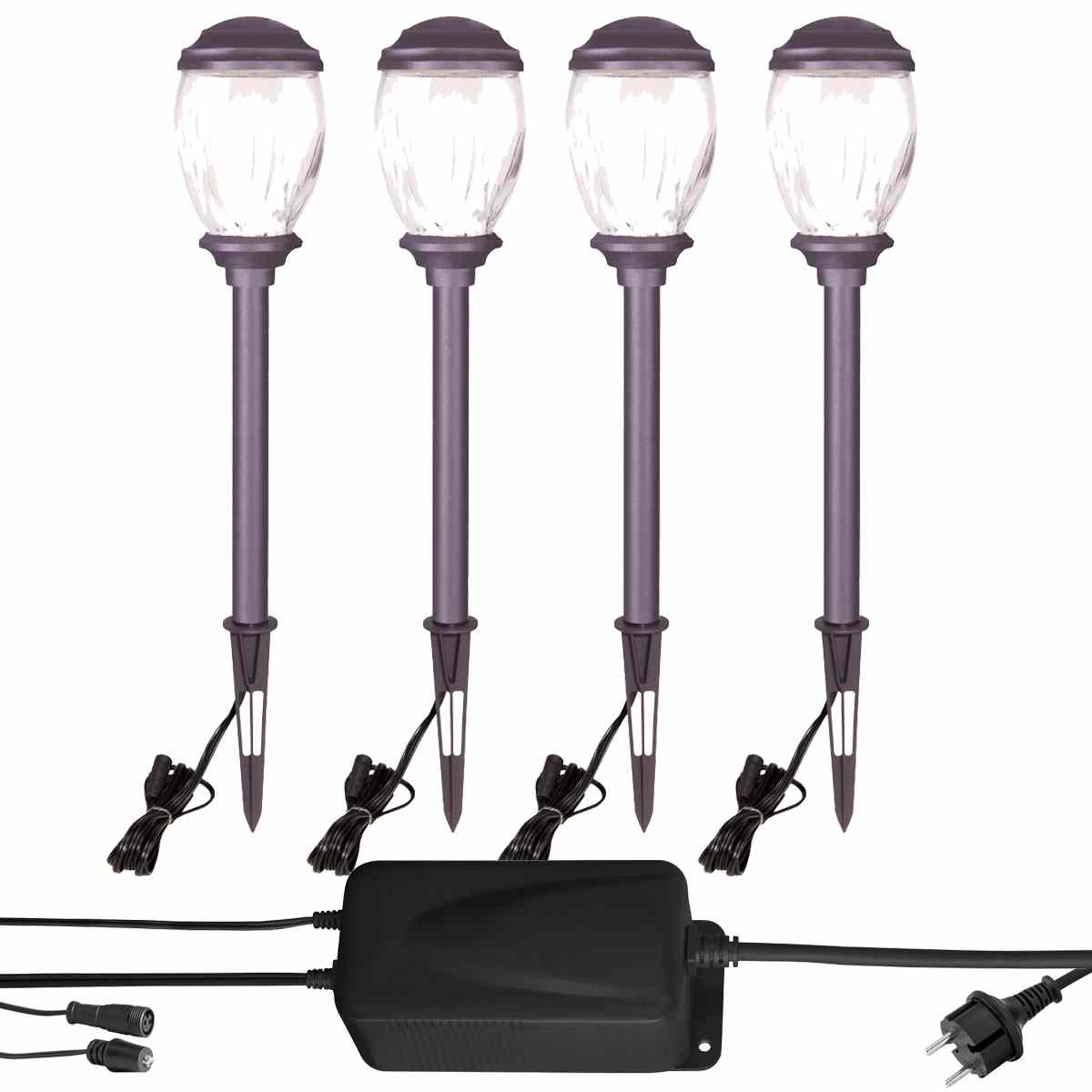 Duracell Garten Außen Wege Leuchten Set LED Bronze Lampen mit Trafo u